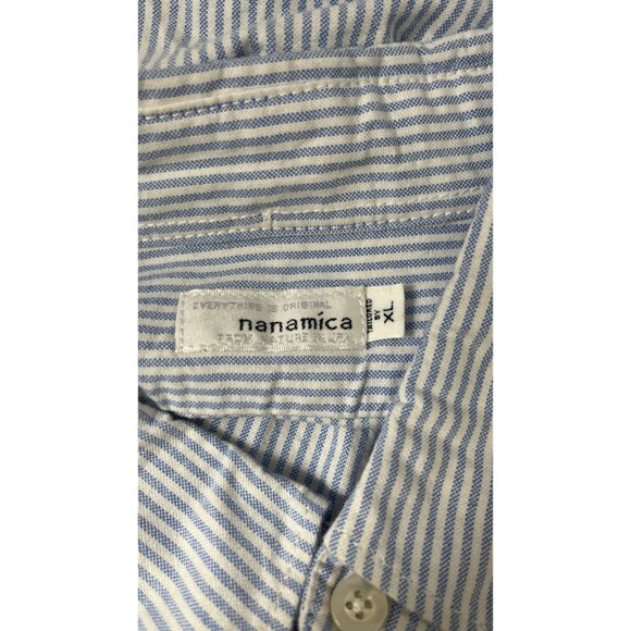 NANAMICA JAPAN STRIPED BLUE DRESS SHIRT XL - Picture 7 of 8